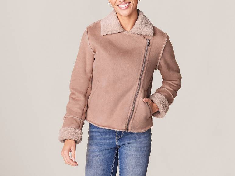 esmara® Damen Bikerjacke aus Lammfellimitat Clearance-Verkauf
