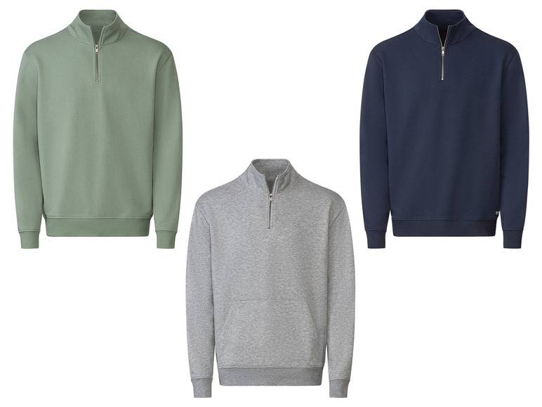 LIVERGY® Herren Troyer mit Stehkragen und Reißverschluss