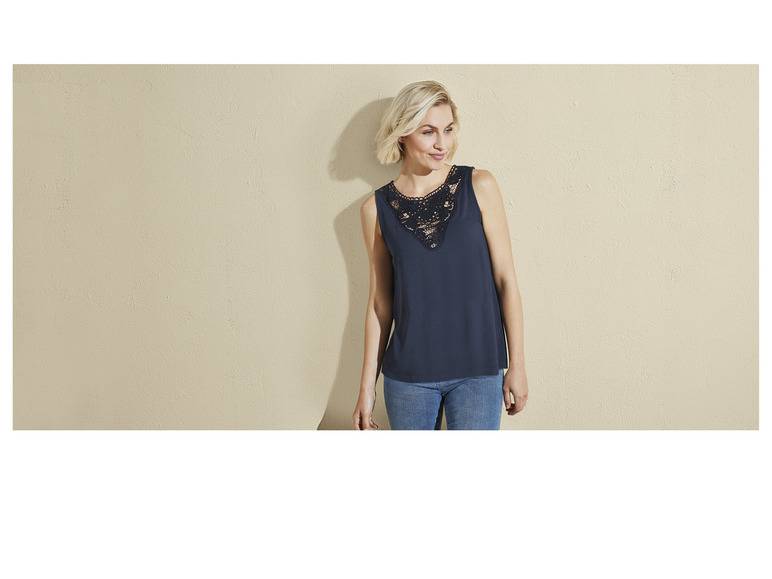 esmara® Damen Top mit Spitze, leger geschnitten Jubiläumsangebot