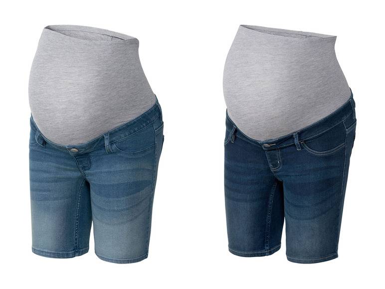 esmara® Damen Umstands-Jeansshort mit elastischem Bauchband Sonderangebot der Fabrik