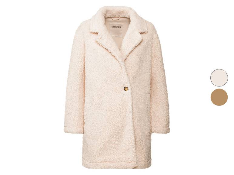 esmara® Damen Mantel aus Lammfellimitat, leger geschnitten