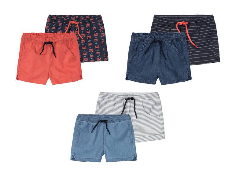 lupilu® Kleinkinder Shorts, 2 Stück, mit kleinen Seitenschlitzen Jubiläumsangebot