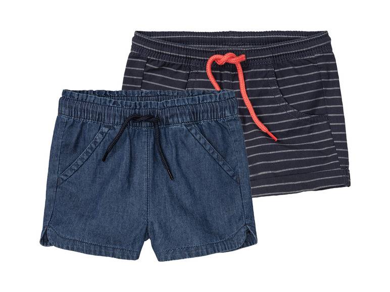 lupilu® Kleinkinder Shorts, 2 Stück, mit kleinen Seitenschlitzen Jubiläumsangebot