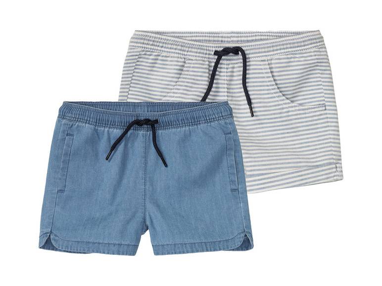 lupilu® Kleinkinder Shorts, 2 Stück, mit kleinen Seitenschlitzen Jubiläumsangebot
