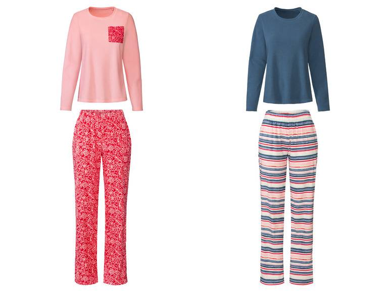 esmara® Damen Pyjama, lang, mit Rundhalsausschnitt Saisonale Angebote