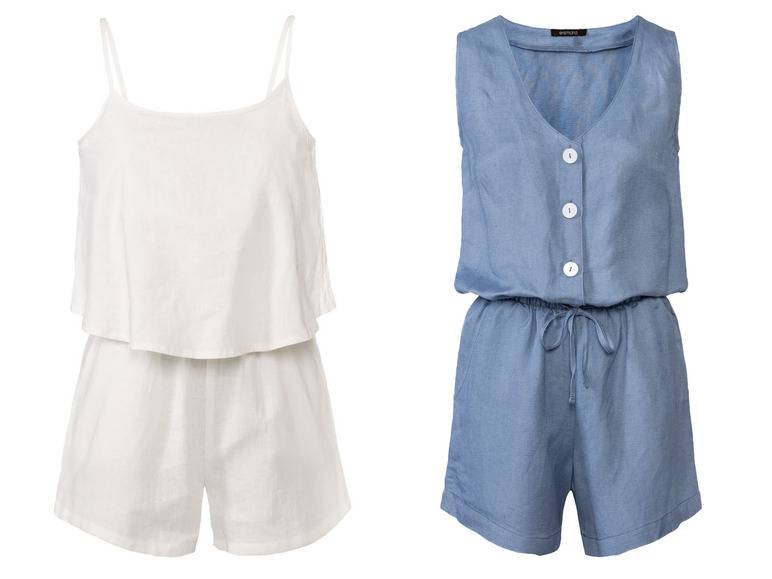 esmara® Damen Jumpsuit, mit Leinen und Viskose