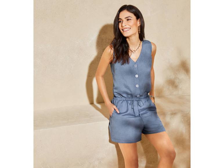 esmara® Damen Jumpsuit, mit Leinen und Viskose Sonderangebote