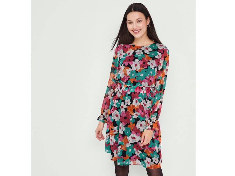 esmara® Damen Chiffon-Kleid mit transparenten Ärmeln Tiefpreis