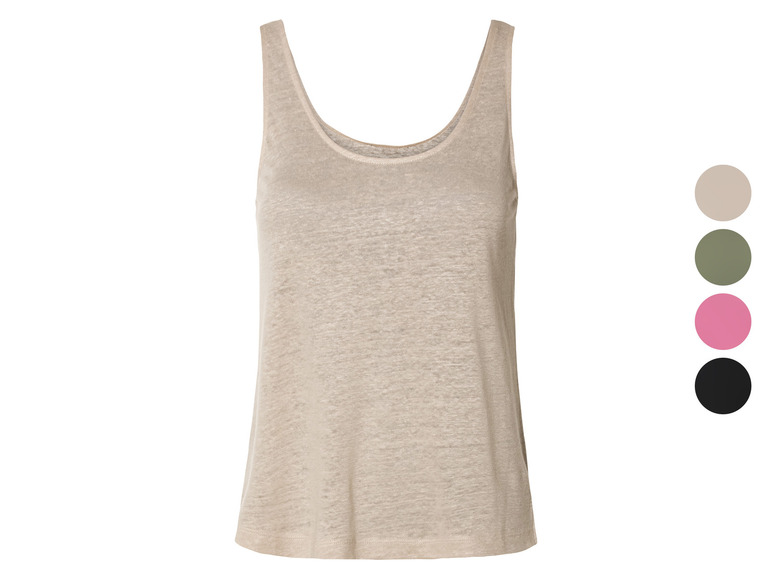 esmara® Damen Leinen-Top, mit Seitenschlitzen