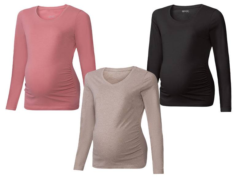 esmara® Damen Umstands-Langarmshirt, hoher Baumwollanteil