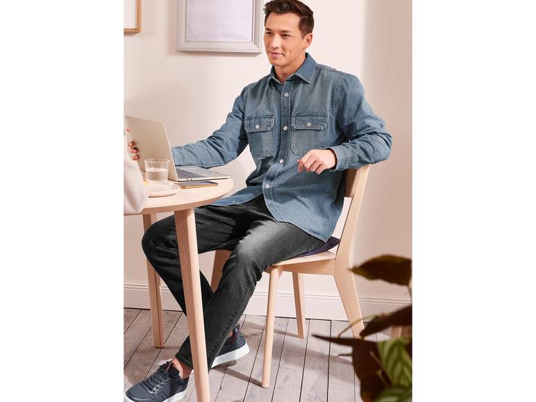 LIVERGY® Herren Jeanshemd, leger geschnitten Schlussverkauf