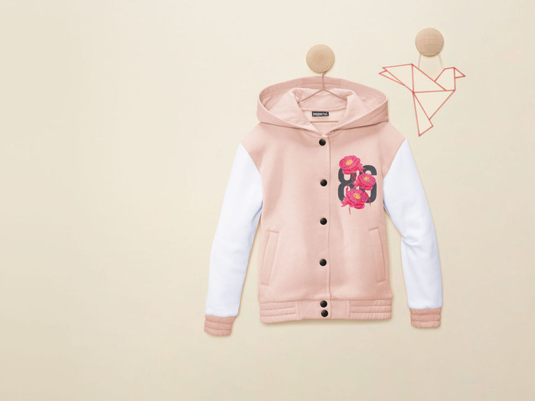 pepperts!® Mädchen College-Jacke mit modischem Glitzer-Print Meist gekauft