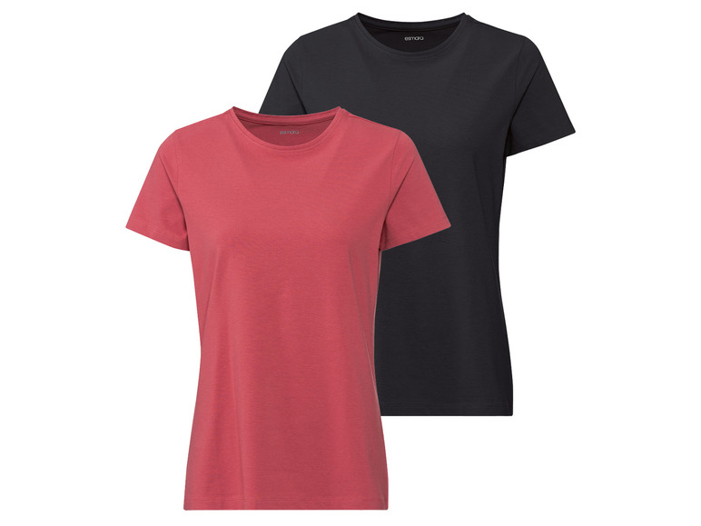 esmara® Damen T-Shirts, 2 Stück, figurbetont aus Stretchjersey