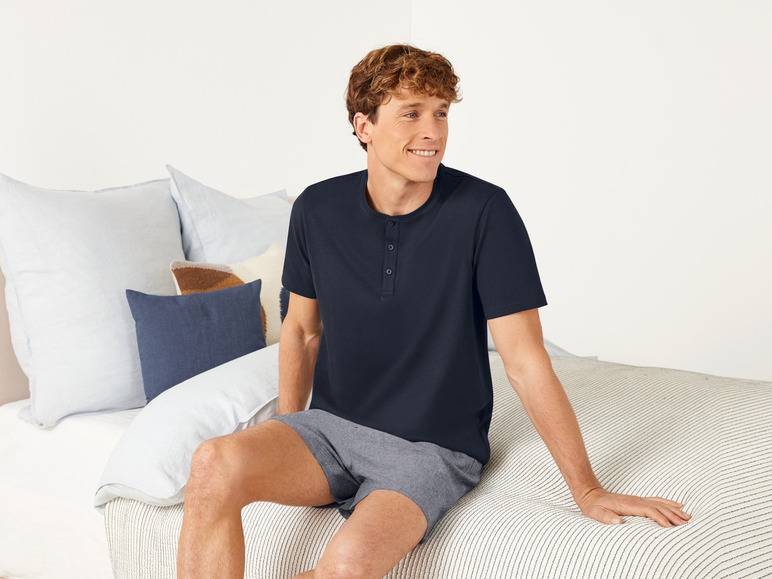 LIVERGY® Herren Pyjama, kurz, aus reiner Baumwolle Exklusivangebot