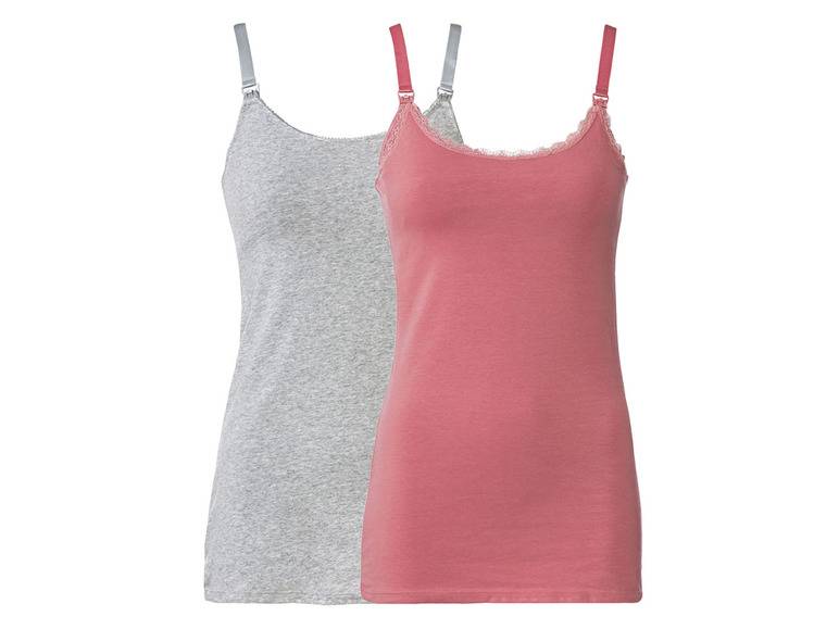 esmara® Damen Still-Tops, 2 Stück, mit hohem Bio-Baumwollanteil Zeitlich begrenztes Angebot