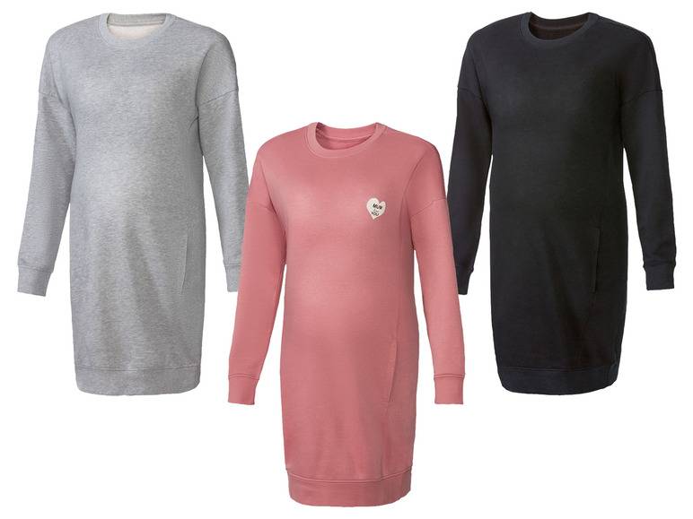 esmara® Damen Umstands-Sweatkleid, leger geschnitten