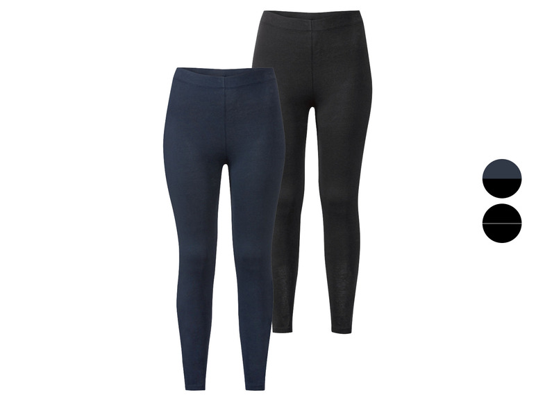 esmara® Damen Leggings, 2 Stück, mit hohem Baumwollanteil
