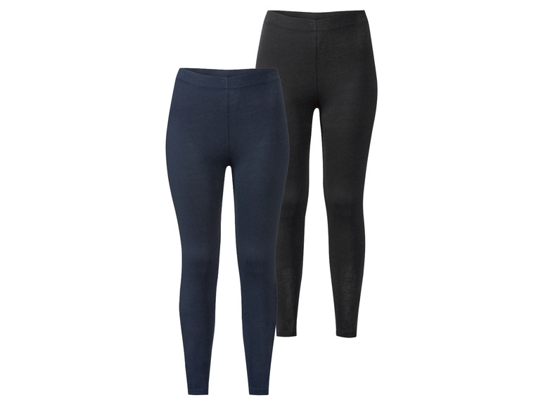 esmara® Damen Leggings, 2 Stück, mit hohem Baumwollanteil Bis zu 50% Rabatt