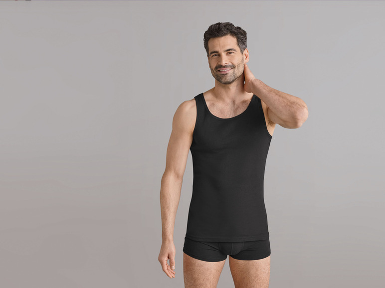 LIVERGY® Herren Achselhemden, 3 Stück, aus reiner Baumwolle Bis zu 55% Rabatt