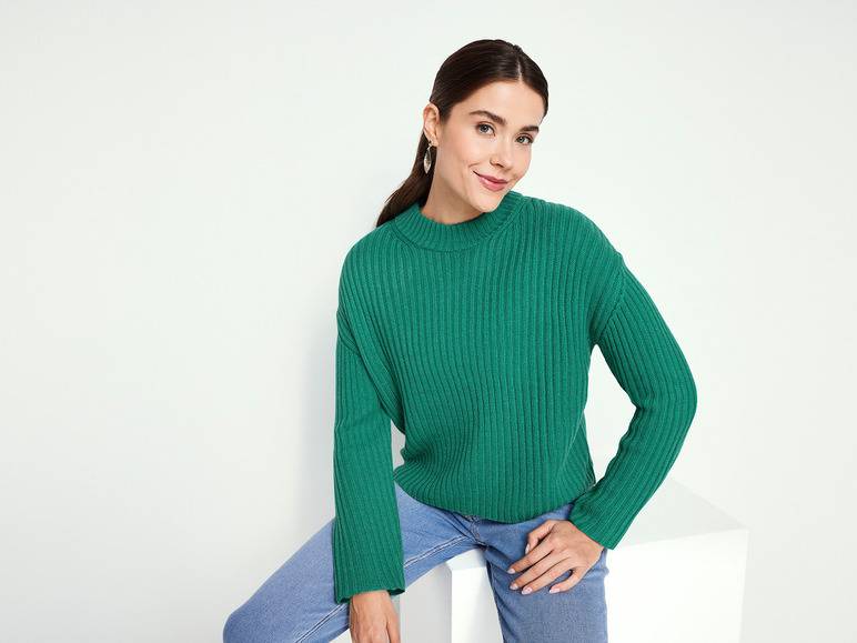 esmara® Damen Grobstrick-Pullover, leger geschnitten Auslauf