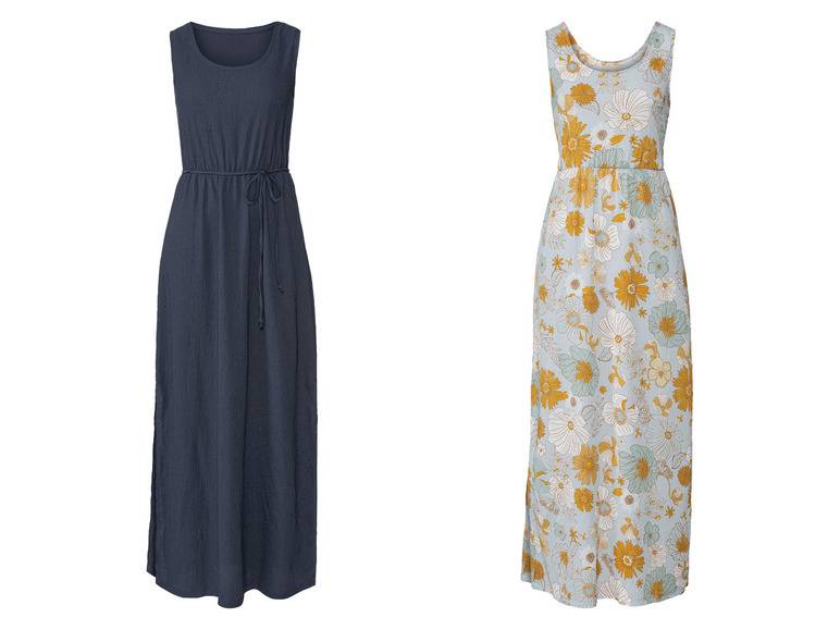 esmara® Damen Maxikleid, mit Gummizug in der Taille Saisonschlussverkauf