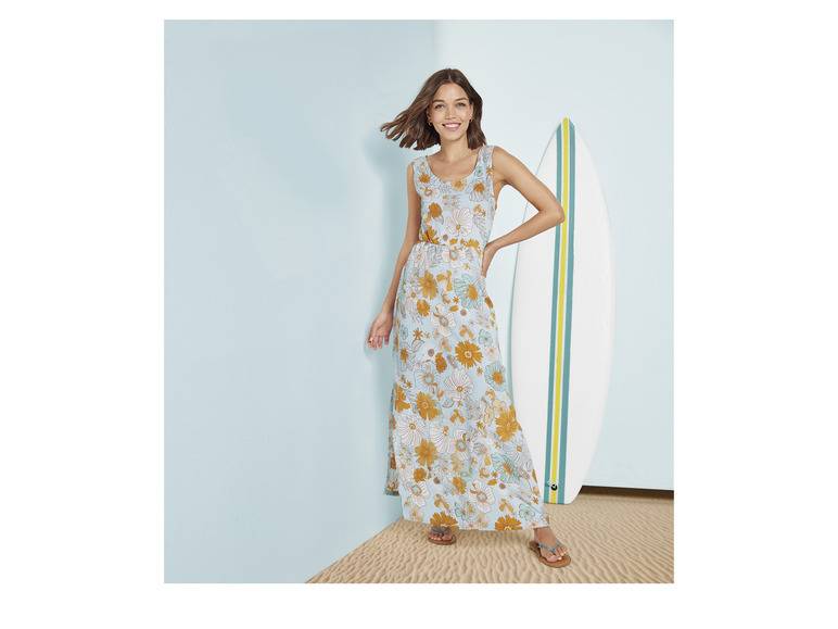 esmara® Damen Maxikleid, mit Gummizug in der Taille Saisonschlussverkauf