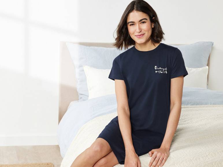 esmara® Damen Nachthemd mit Baumwolle Black Friday