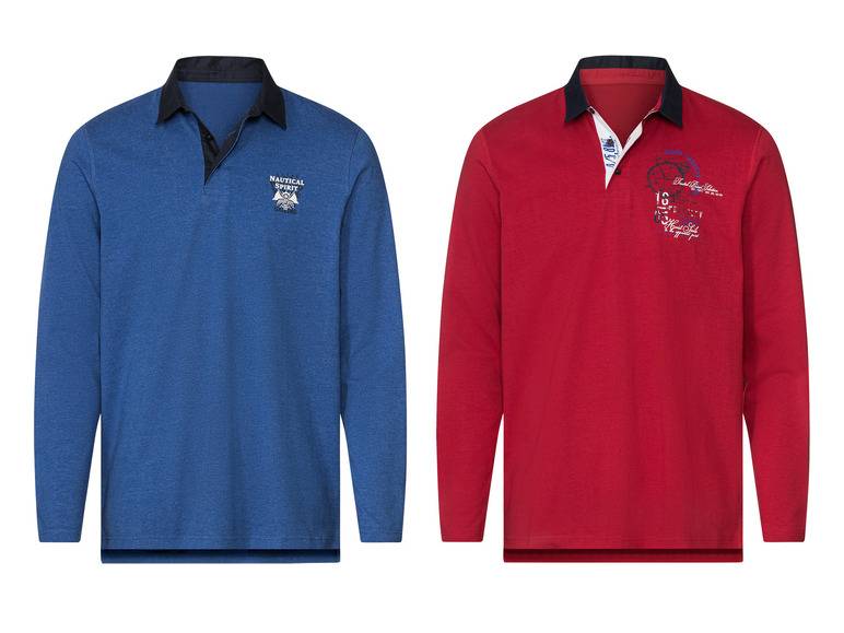 LIVERGY® Herren Poloshirt, langarm, mit Print Cyber Monday