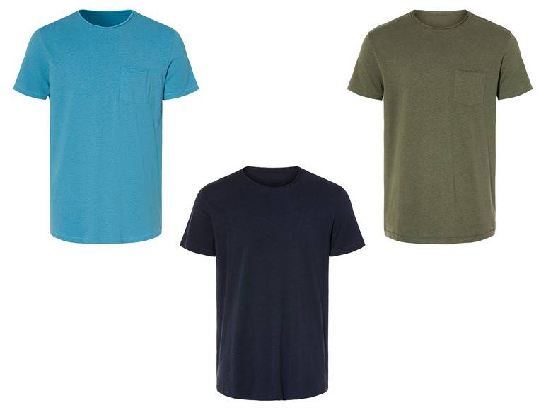 LIVERGY® Herren T-Shirt mit Rollkantenausschnitt