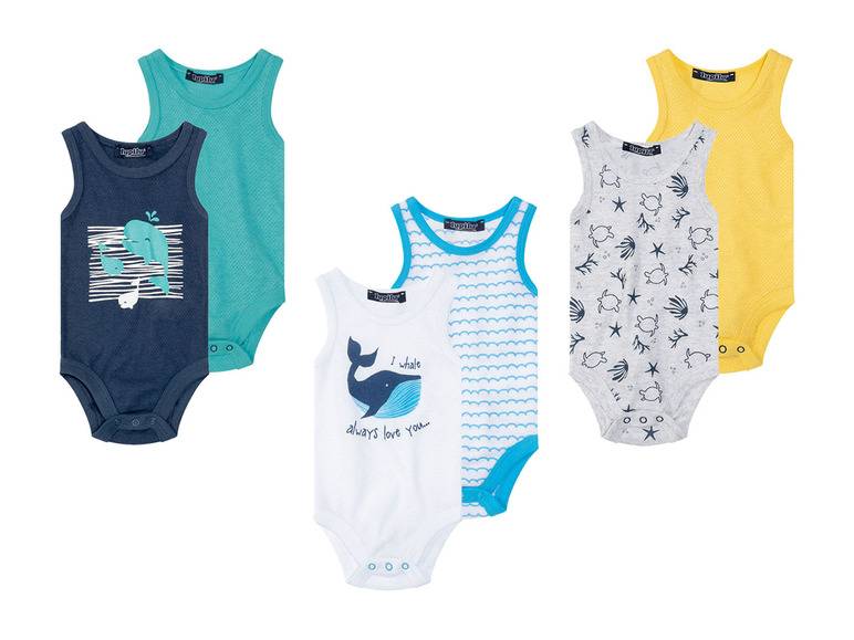 lupilu® Baby Bodies, 2 Stück, aus reiner Bio-Baumwolle