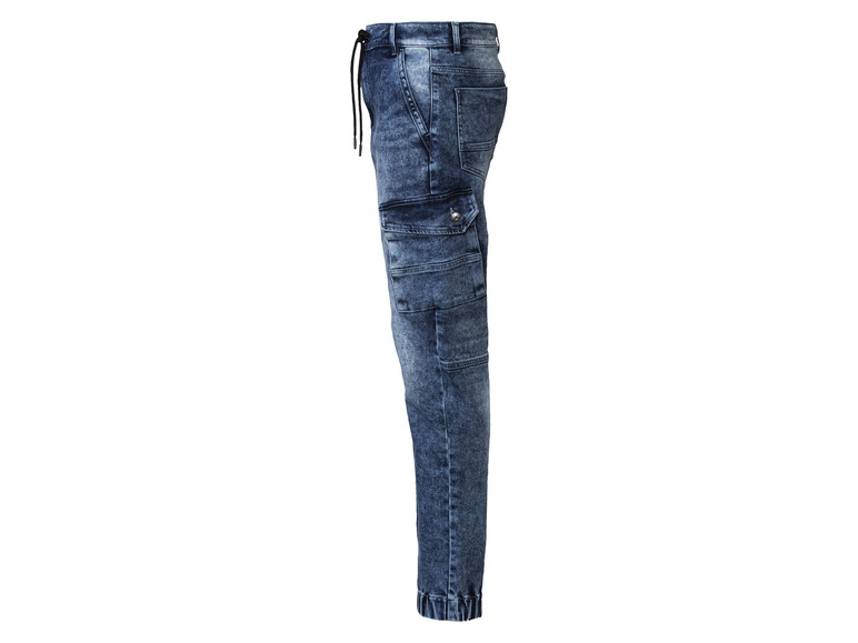 LIVERGY® Herren Denim-Joggers, Casual Fit, mit Cargo-Taschen Kostenloser Versand international