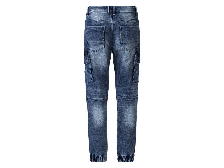 LIVERGY® Herren Denim-Joggers, Casual Fit, mit Cargo-Taschen Kostenloser Versand international