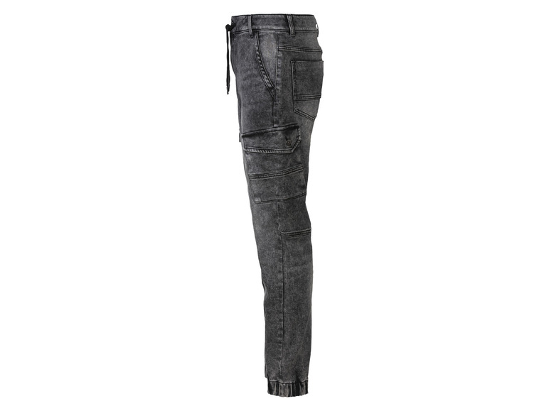 LIVERGY® Herren Denim-Joggers, Casual Fit, mit Cargo-Taschen Kostenloser Versand international