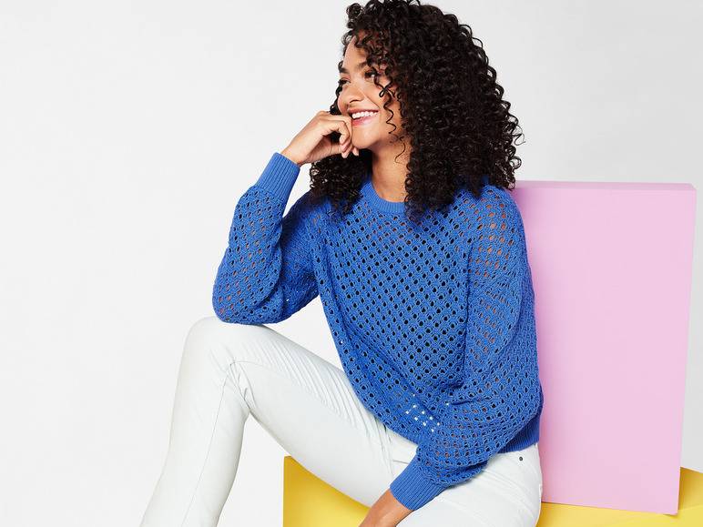 esmara® Damen Pullover mit Lochstrick Speichern exportieren