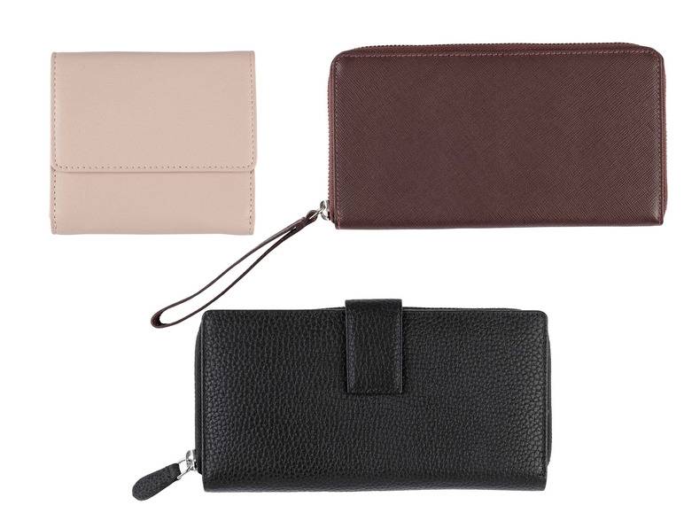 esmara® Damen Leder-Geldbörse mit vielen Steckfächern
