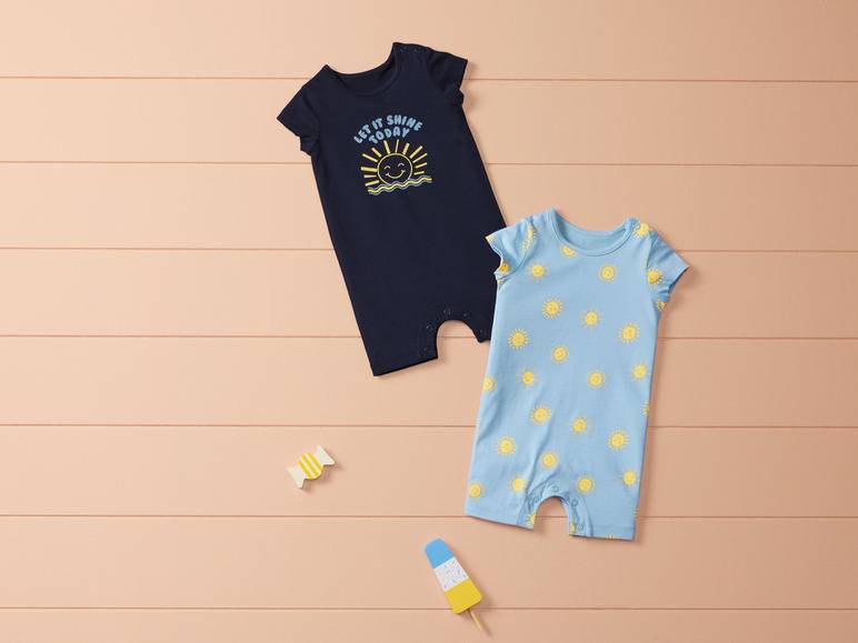 lupilu® Baby Playsuits, 2 Stück, aus reiner Baumwolle Cyber Monday