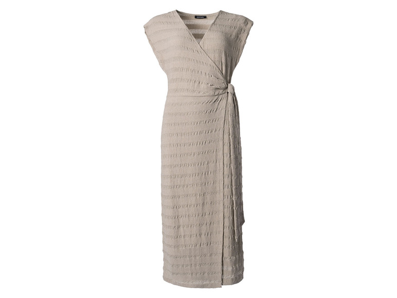 esmara® Damen Midi-Kleid mit modischer Crinklestruktur, beige Große Rabatte
