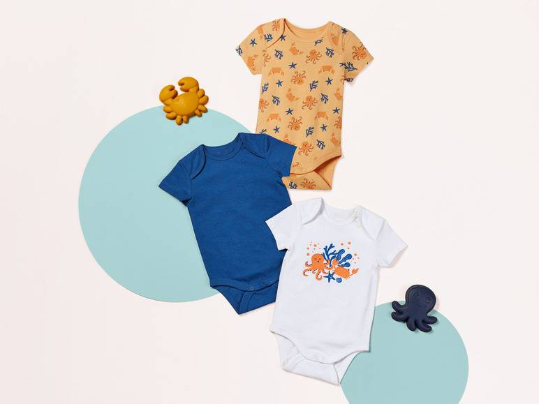 lupilu® Baby Bodies, 3 Stück, kurzarm Bis zu 65% Rabatt