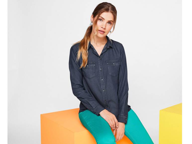 esmara® Damen Bluse, im Denim-Look Clearance-Verkauf
