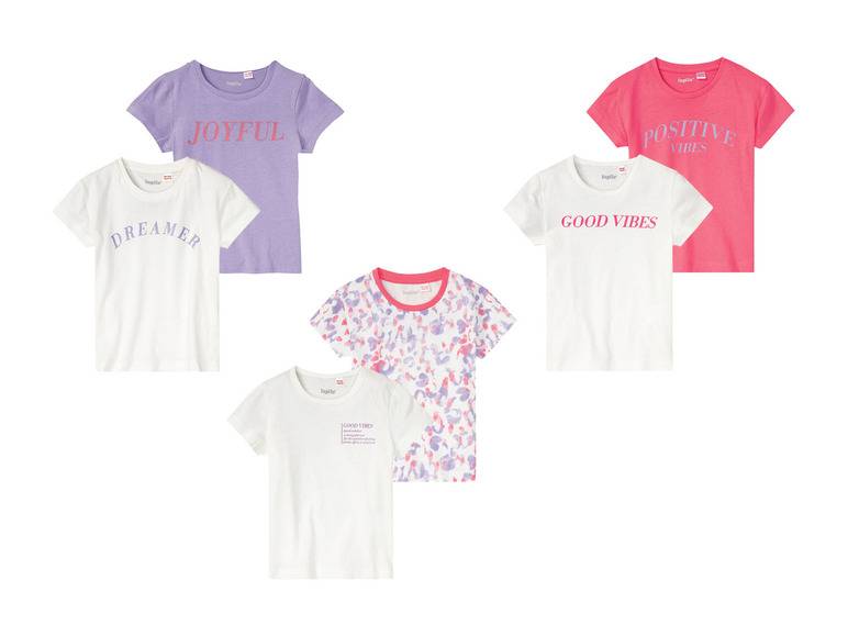 lupilu® Kleinkinder/Kinder T-Shirt, 2 Stück, mit Rundhalsausschnitt