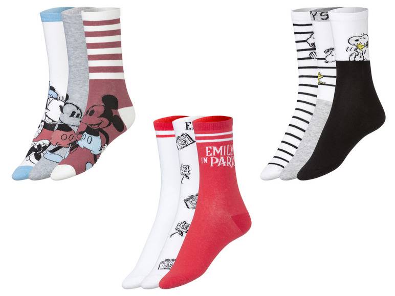 Damen Socken, 3 Paar, mit Baumwolle