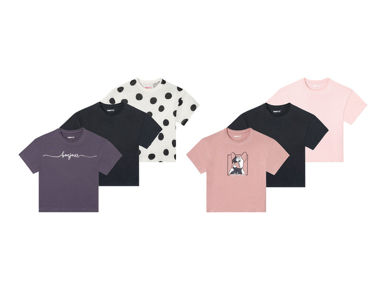 pepperts!® Mädchen T-Shirts, 3 Stück, aus reiner Baumwolle zollfrei