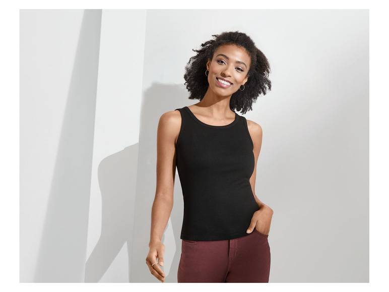 esmara® Damen Tops, 2 Stück, in anschmiegsamer Ripp-Qualität Tägliche Deals