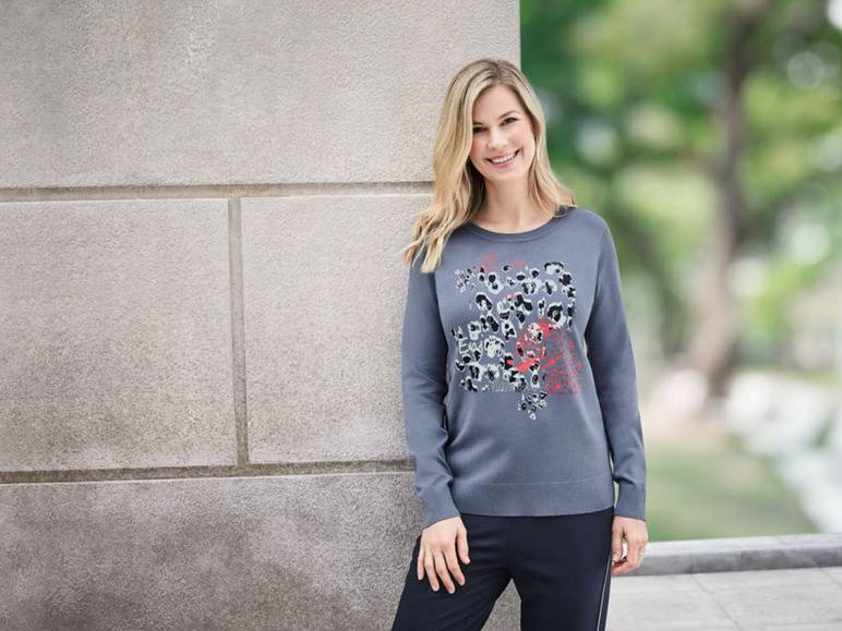 esmara® Damen Feinstrick-Pullover, leger geschnitten, mit Print Wochenangebot