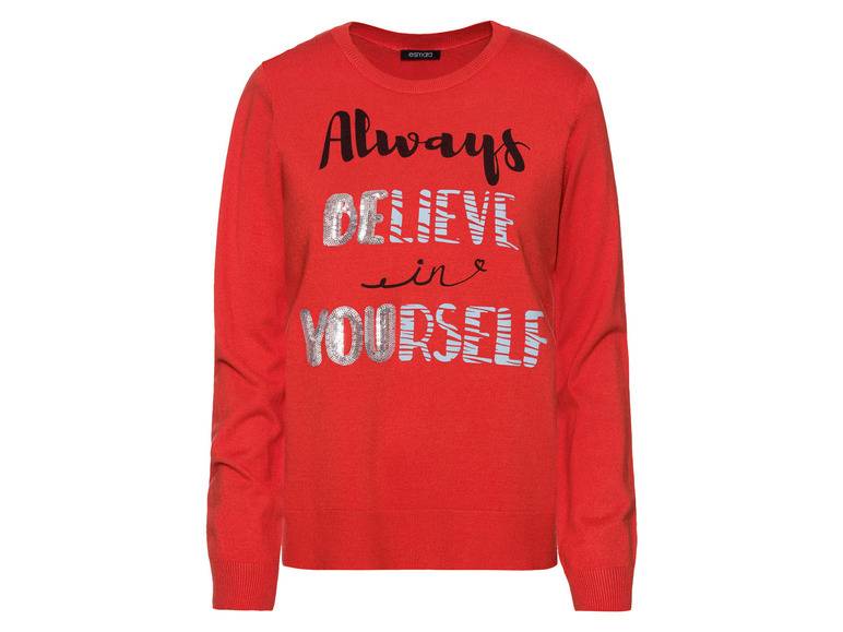 esmara® Damen Feinstrick-Pullover, leger geschnitten, mit Print Wochenangebot