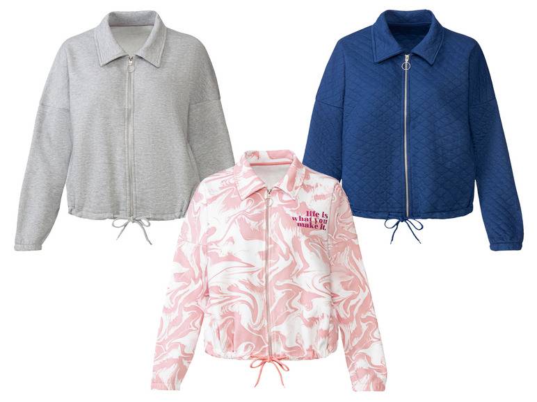 esmara® Damen Sweatjacke mit Bindeband am Saum Kostenlose Rückgabe