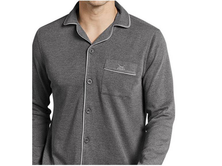 SANSIBAR Herren Pyjama mit Reverskragen Letzte 3 Tage