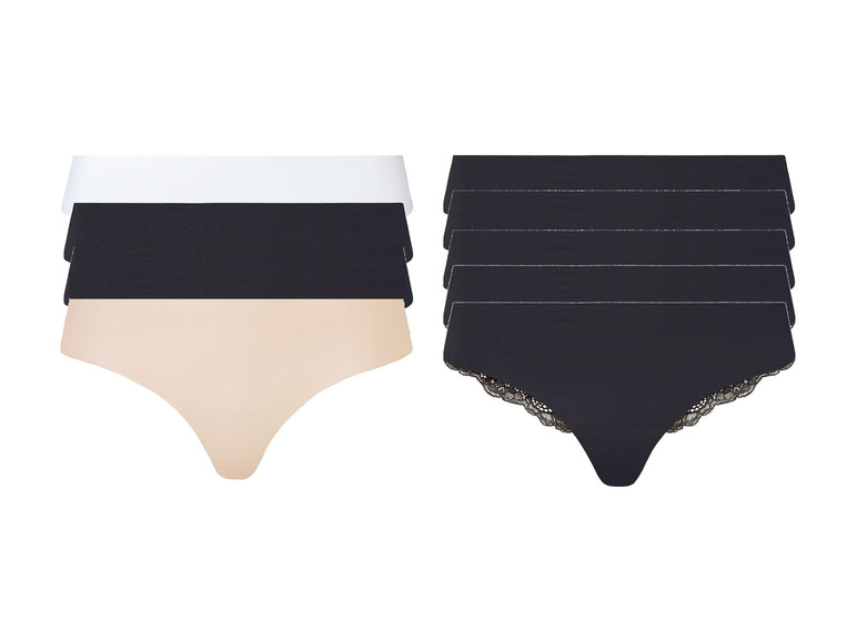 esmara® Damen Strings, 5 Stück, ohne störende Nähte Auslauf