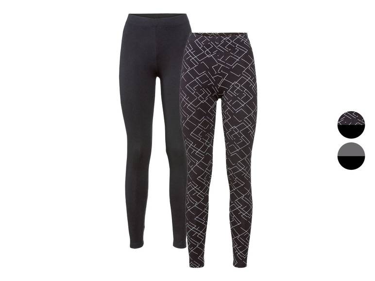 esmara® Damen Leggings, 2 Stück, normale Leibhöhe