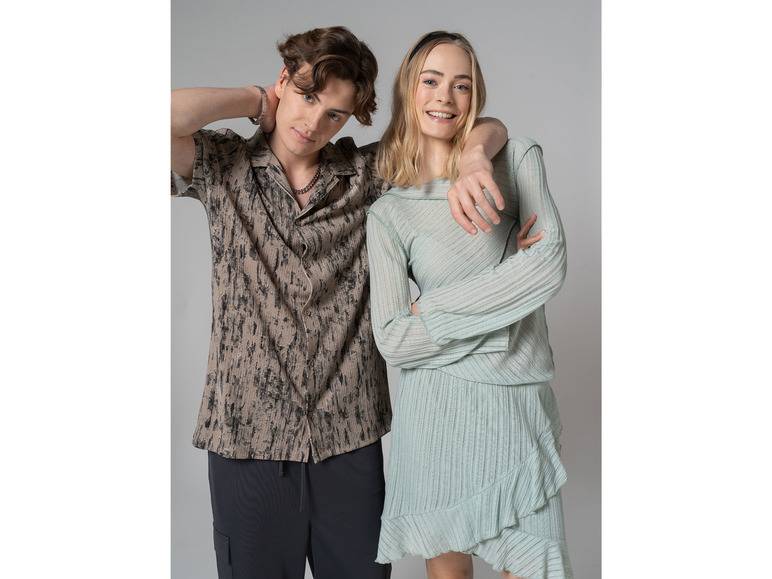 esmara® Damen Langarmshirt, leicht transparent, grün Fabrikverkauf